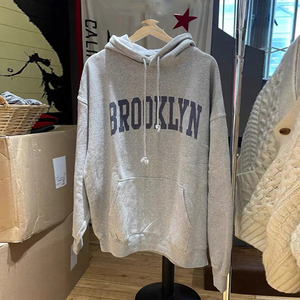 brandybm章若楠同款brooklyn字母印花连帽卫衣bm宽松oversize外套