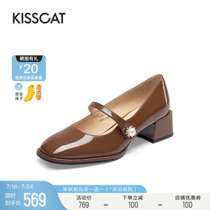 00kisscat官方旗舰店天猫接吻猫2022秋季新款高跟鞋优雅仙女风小众