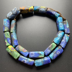 尼泊尔楼兰文化 西亚老琉璃珠手链项链配珠配件散珠文玩西藏佛珠t