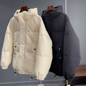 90绒日系面包服加厚高蓬哑光磨砂面料男士保暖工装连帽羽绒服
