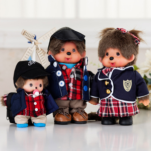 清仓蒙奇奇正版毛绒玩具娃娃一家三口套装礼盒女孩节日生日礼物