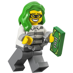乐高lego 经典城市 人仔 cty1364 女性 囚服 小偷 黑面罩 60319