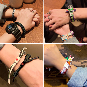 抖音积木手链手绳两用巴斯光年编织手绳乐高男女情侣手链学生礼物