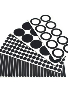 硅胶单面背胶板耐高温方板橡胶防震脚垫密封件3M自粘圆形带孔平垫
