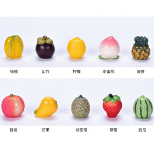 芒果荔枝草莓水蜜杨桃哈密西瓜柠檬山竹菠萝柿子仿真水果盆景装扮