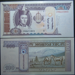 蒙古纸币100元图片图片