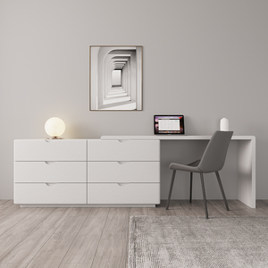 书桌现代简约家用白色北欧收纳学生电脑桌写字台伸缩意式办公桌