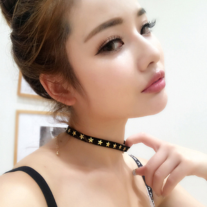 日韩简约星星铆钉choker项圈女百搭细脖颈圈复古朋克风颈链锁骨链