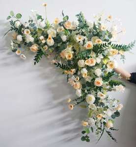 婚庆仿真花摆设三角花排地排花仿真花婚礼布置道具花艺摆件花墙