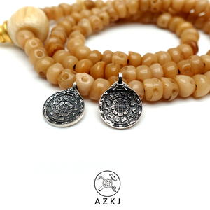 与非门 925银 西藏九宫八卦牌 侧挂吊坠佛珠项链手链菩提籽配饰