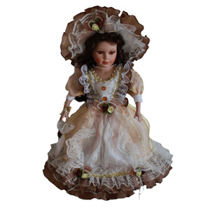 米色维多利亚公主40厘米陶瓷复古洋娃娃异域风装饰生日礼物