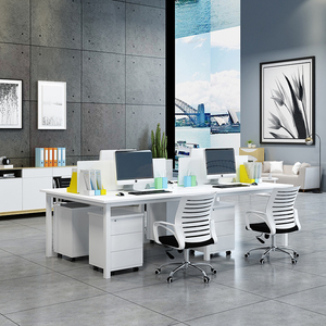 厦门简约现代职员办公桌屏风员工桌可定制办公室46人工位桌椅家具