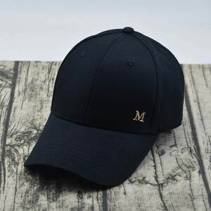 春夏水钻m标纯色棒球帽时尚潮搭男女鸭舌帽休闲夏天防晒遮阳帽子