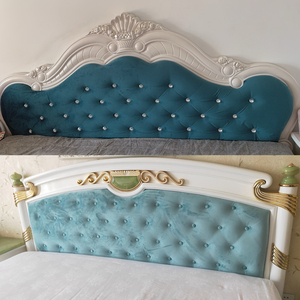 欧式弧形荷兰绒布料床头开裂换皮床头套天鹅绒布床头沙发翻新软包