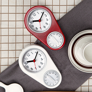 北欧mini静音厨房表专用简约创意家用钟表磁性贴冰箱钟磁铁小挂钟