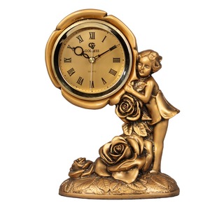 欧式客厅装饰座钟立钟台钟创意复古轻奢风树脂工艺品台式钟表