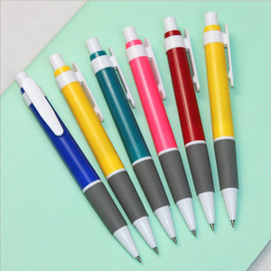 H227办公用品 彩色按动塑料圆珠笔子弹头蓝色0.7mm圆珠笔文具