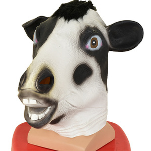 疯狂动物城奶牛面具万圣节乳胶动物头套cos搞怪派对道具厂家
