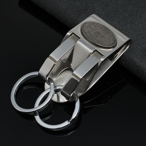 包邮 正品博友不锈钢钥匙扣 双环锁匙扣 男士女士腰挂扣礼品挂件