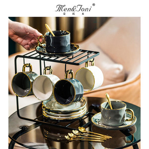 Men＆Joni蒙托米陶瓷咖啡杯精致高档欧式复古下午茶杯碟套装礼盒