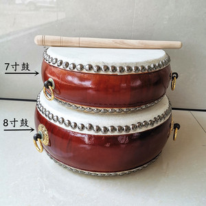 简便实木三角鼓三脚鼓架三环扁地钟木质架子套装