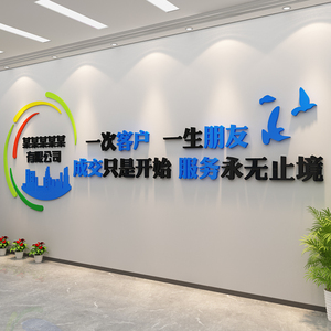 办公室墙面装饰公司背景前台形象墙团队企业文化激励志标语贴纸画