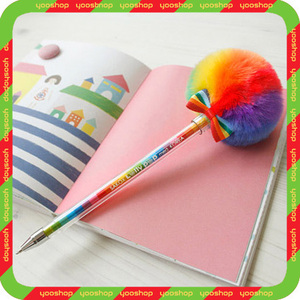 sakox韩国进口文具可爱毛球笔创意蓬蓬球圆珠笔毛绒装饰笔 Mini款