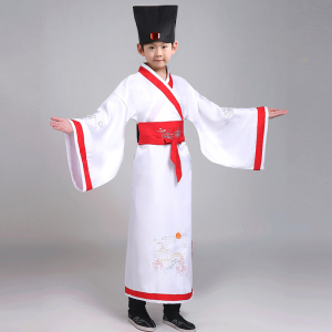 幼儿童古装汉服男童男孩古代文学国学古诗朗诵诗人李白表演出服装