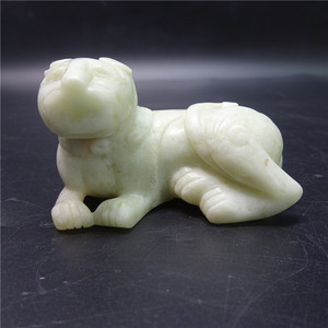 殷墟和田玉虎妇好手把件玉琥高古玉老玉古代兵符兵权玉神兽老物件