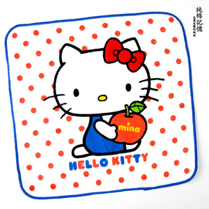 hellokitty卡通可爱纯棉印花小毛巾吸水柔软儿童手帕口水巾25厘米