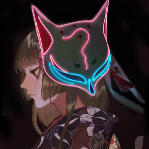 离人愁狐妖半脸发光面具阴阳师动漫led荧光万圣节狐仙美女cos道具