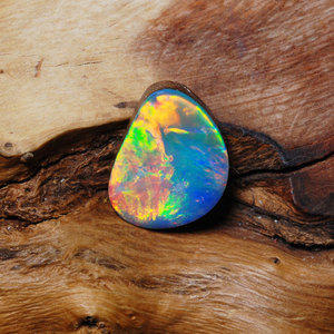 欧泊双层天然澳洲欧珀裸宝石镶嵌首饰项链吊坠戒指裸石定制金银