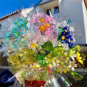现货2款选 日本作家手工制作超美丽玻璃花束 小花束 玻璃仿真花