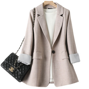 sandro calista上衣2021秋季新款小西装修身百搭中长款西服外套女