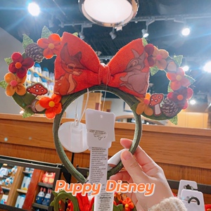 上海迪士尼乐园代购 小鹿斑比桑普花朵森林镂空发箍头箍女生头饰