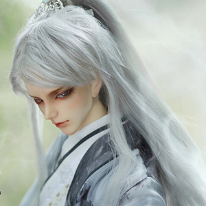 bjd娃娃,as假发,3分潘安灰色古风马尾中长发(不含娃)