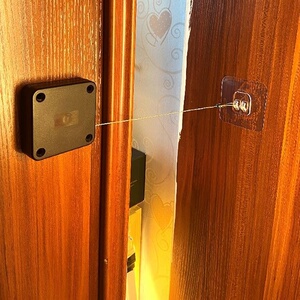 随手静音平推拉伸黑色开合防风自动闭门器神器回弹免钉双开门拉簧