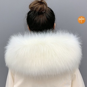 大衣毛领单卖超大百搭通用羽绒服帽子貉子毛真毛派克服白色毛领