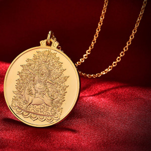 藏传密宗忿怒莲师金刚铠甲咒牌s925银铜镀银吊坠项链化瘟神佛用品