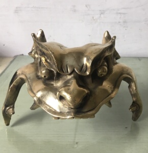 甲胄复原肩部兽吞纯铜失蜡法制作肩吞 一只 不是一对