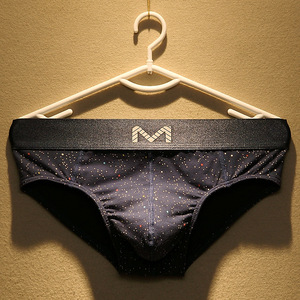 三角男士内裤男纯棉夏季薄款透气圆点青年个性潮流运动三角短裤头