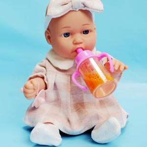 新款外贸30厘米重生婴儿搪胶仿真娃娃洗澡儿童玩具赠魔术奶瓶奶嘴