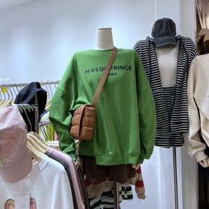 双孖coco淘宝eleven韩国东大门卡通字母印花卫衣女装秋季薄款宽松