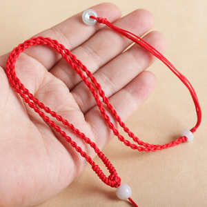 手工编织翡翠玉项链绳四股辫结实红绳简约挂脖子吊坠挂绳男女绳子