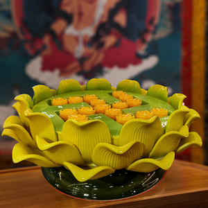 万字莲花酥油灯烛台灯座佛灯供灯
