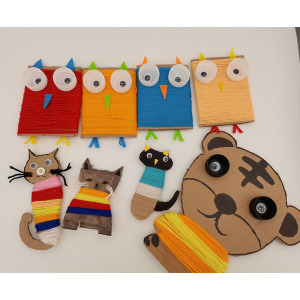 儿童手工制作变废为宝创意纸板毛线挂饰幼儿园diy灯笼 环保材料包