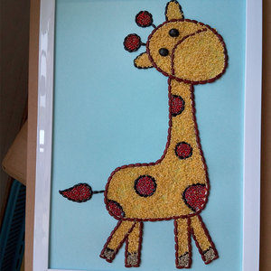 五谷杂粮粘贴画手工画粮食贴画米画豆子画母鸡长颈鹿a4相框