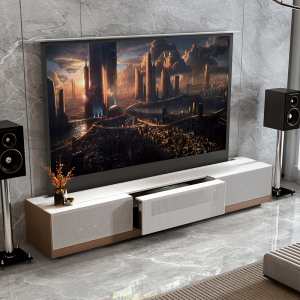 智能电动地升屏幕激光电视柜100寸专用伸缩可卷曲一体柜家庭影院