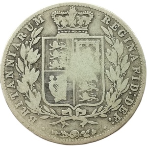 4 维多利亚女王青年版 英国1878年 半克朗 银币32mm 14.1g 925银