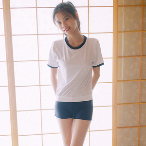 泳衣女保守可爱日系学生小清新遮肚显瘦运动分体死库水短裤游泳装